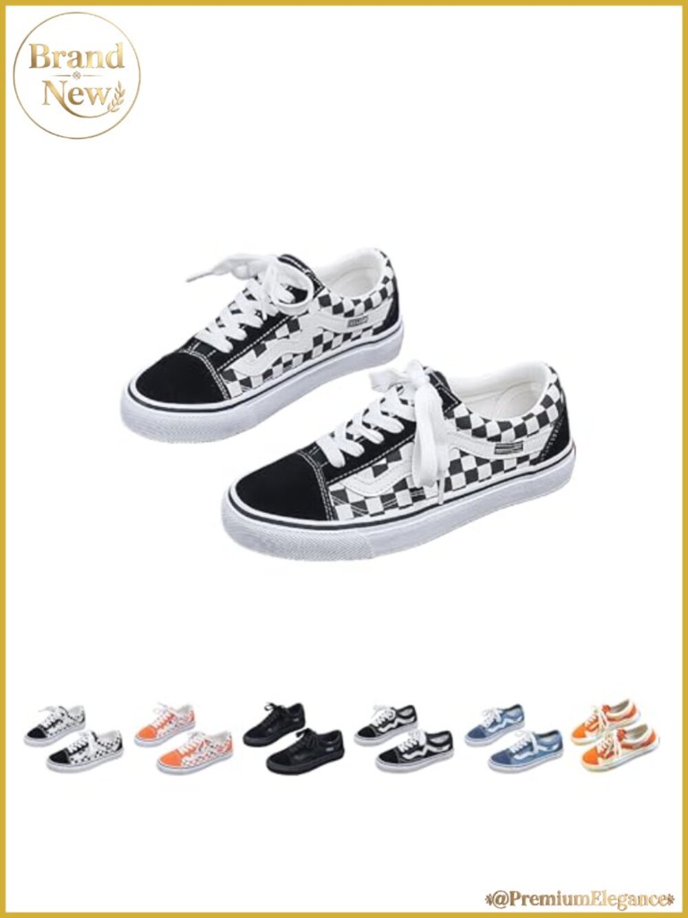 Y2K Checkered Canvas Sneakers Non-Slip Lace-Up Retro Casual Shoes